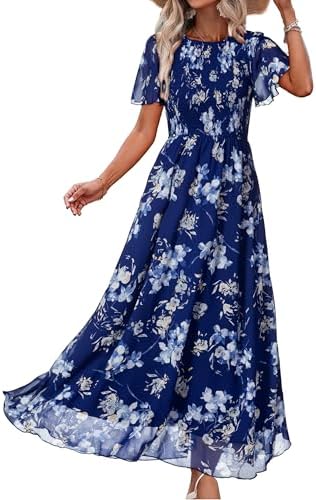 Simplee Womens Casual Floral Summer Maxi Dress 2026 Boho Flowy Sh...