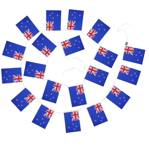 Image of AZ FLAG New Zealand 6 meters BUNTING Flag 20 flags 9'' x 6'' - New Zeleander -Kiwi STRING flags 15 x 21 cm