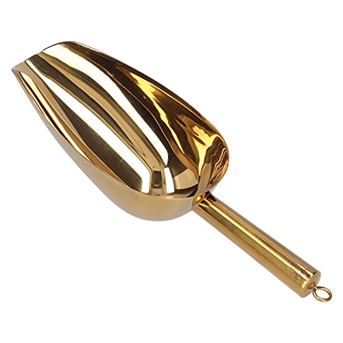 Ice Scoop Stainless Flour Shovel Kitchen Gadgets Accessories Dishwasher Safe for Kitchen Bar Buffet Party Garden (Gold)(S-Gold)