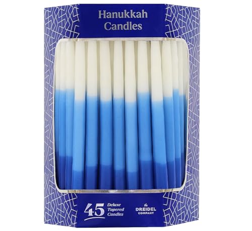 The Dreidel Company QDWDJBHM899 Deluxe Tapered Hanukkah Menorah Tri Color Blue thumb #4