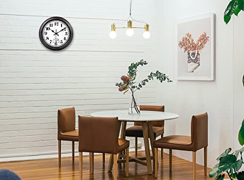 45Min 12 Inch Indoor/Outdoor Retro Round Waterproof Wall Clock With Thermometer, Silent Non Ticking Battery Operated Quality Quartz Wall Clock Home/Patio Decor(Black Gold) #TOP5