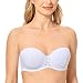 Produktbild Delimira Damen Trägerloser BH - Floral Spitze,Mit Bügel Und Licht Einlagen Weiss 75B(34B)