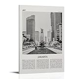 Jakarta-Druck, Schwarz-Weiß-Straße, Jakarta-Wandkunst, 