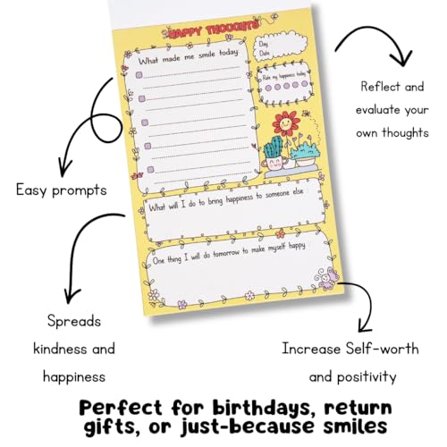 Image of Happy Thoughts A5 Positivity Pad for Kids, 40 Tear-Off Pages