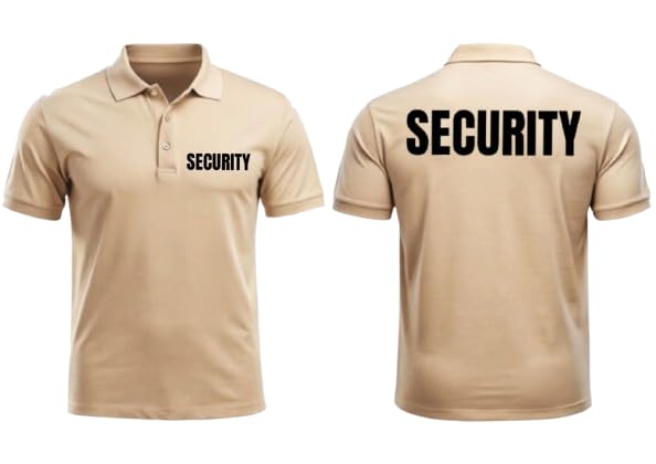 Security Polo Collar T-Shirt | Half Sleeve Unisex Cotton Blend Uniform Tee | Comfortable Workwear for Staff & Guards | Black Security Printed Polo T-Shirt-image-24