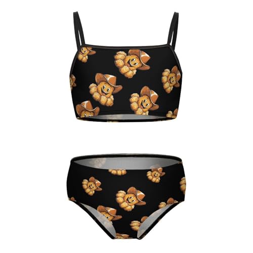Funny Chicken Nugget Girls Swimsuits Two Piece Bikini Sets Beach Sport Swimwear Bathing Suit