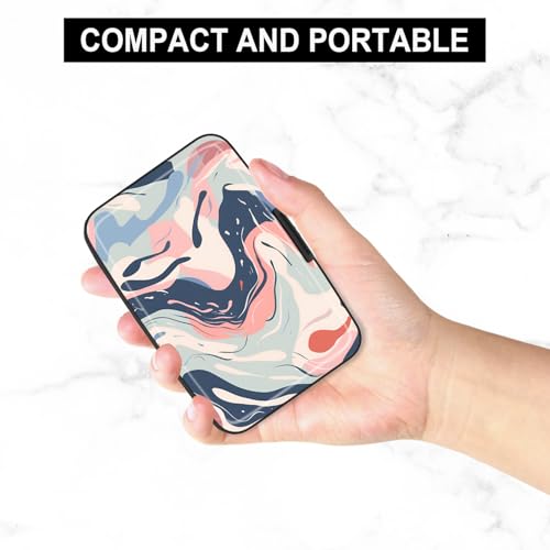 Image of Card Holder Credit Cards Holder for Women RFID wallet women Business Card Holder Wallet Mini Aluminum Card Wallet RFID Blocking Slim Metal Hard Card for Women, Patterns of Rivers