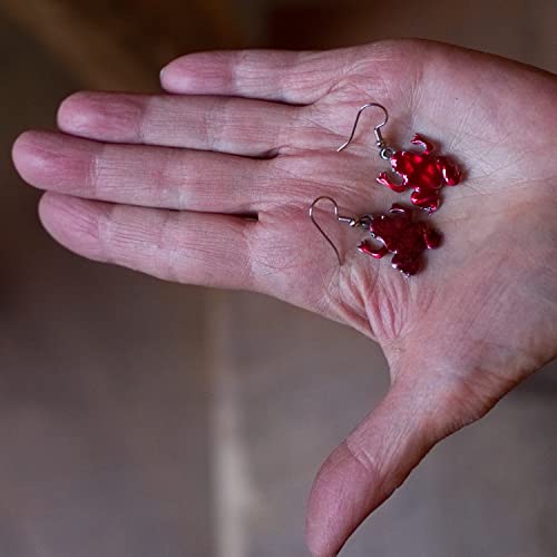 Enamel Red Frog Earrings By The Magic Zoo #TOP4