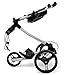 OMADA GOLF Trilite Golf Push Cart, Lightweight & Durable, Aircraft-Grade Aluminum Frame, White/Black, for Adults