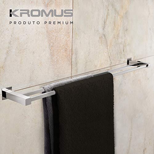 Toalheiro Duplo 70 cm Inox - Kromus - QD0412