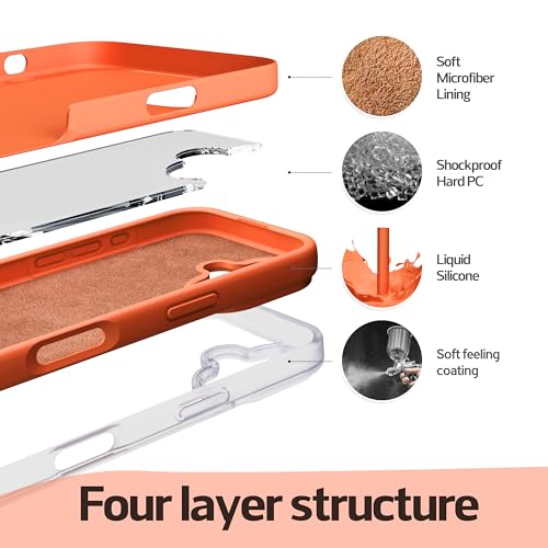 Image of iPhone 17 Case Silicone,Soft Microfiber Lining(Sugar Orange)