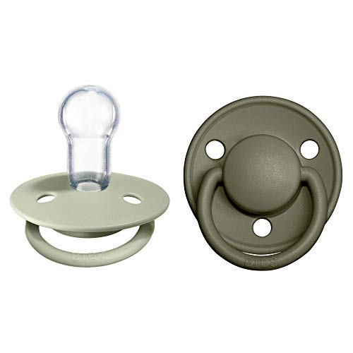 Bibs De Lux Baby Pacifier 2-Pack | Made In Denmark | Bpa Free Dummy Soother, Round Nipple. Silicone, Onesize (0-36 Months), Sage/Hunter Green #TOP27