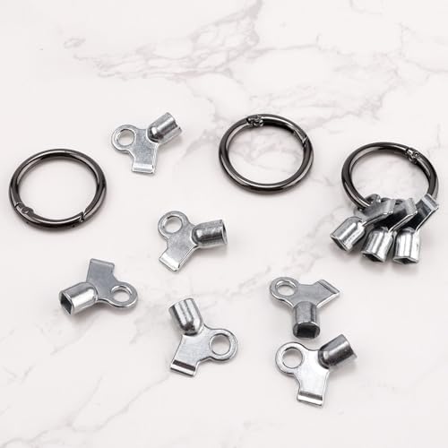 10pcs Radiator Bleed Valve Keys, Zinc Alloy Radiator Keys with 5pcs Keychains Radiator Bleeding Air Valve Key Wrench Hot Water Radiator Bleeder Plumbin Accessories for Venting Old Domestic Radiators - Thumbnail 3