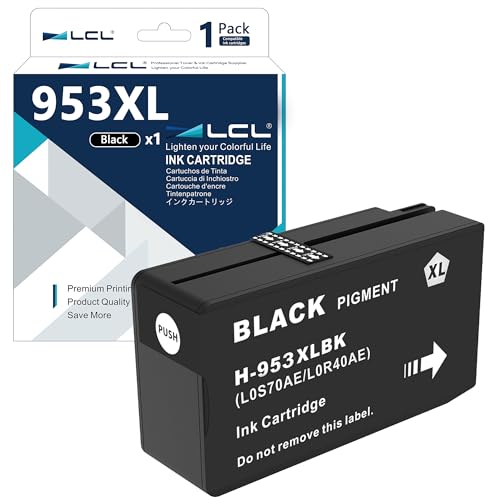 Image of LCL 953XL Black Ink Replacement for HP 953XL L0S70AE High Yield Compatible with HP Officejet Pro 7730 7740 8210 8218 8710 8715 8718 8719 8720 8725 8728 8730 8740 7720 8716 (1 Pack)