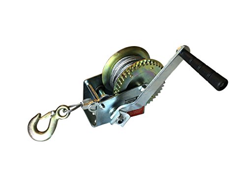 Manual Hand Crank Winch with 26' Long Cable (1,200 Pound Capacity)