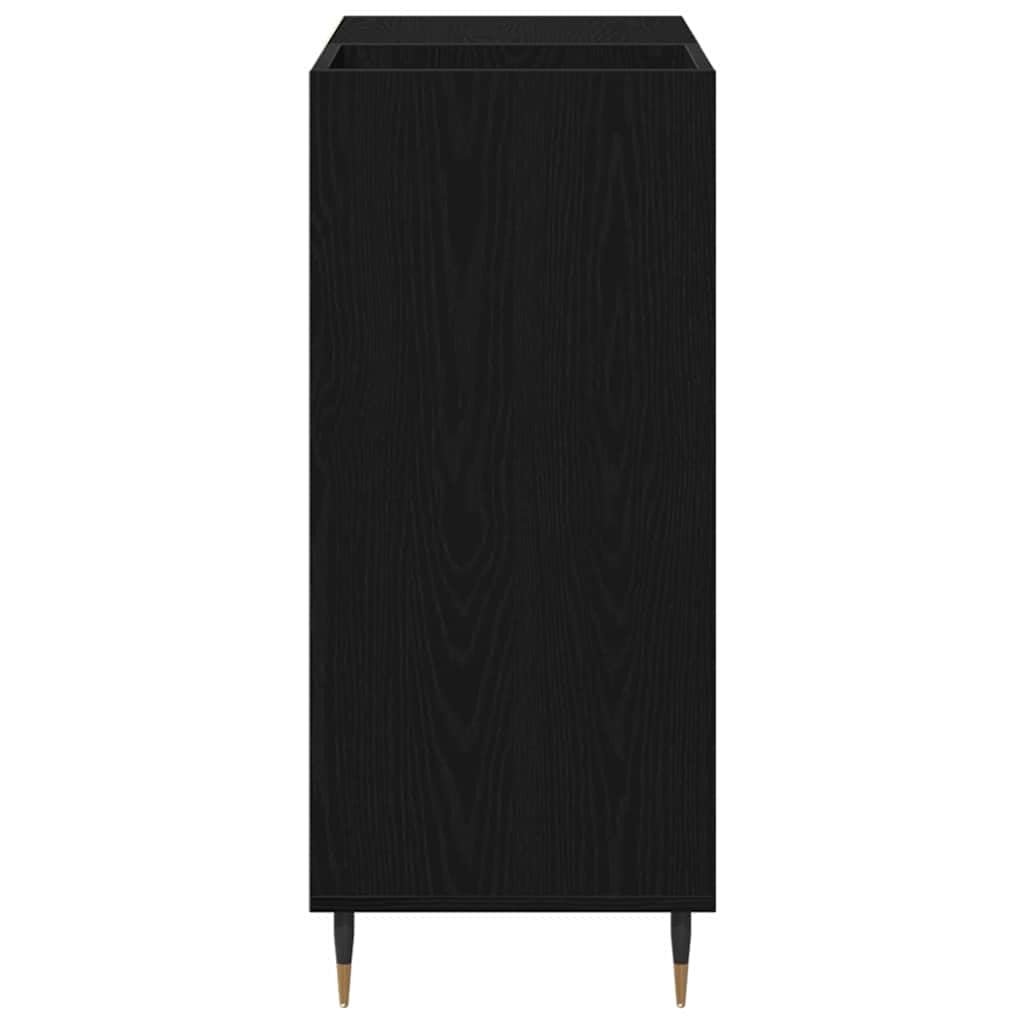 Armario para discos de vinilo con aspecto de roble negro, 85 x 38 x 89 cm, con 4 estantes para salón, cine en casa, vinilo, CD, DVD y estante HiFi