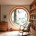 HEFJIAYCIQ Round Rotating Window with Tempered Glass, Flush Mount 360° Rotatable Aluminum Alloy Shed Windows, for Bathroom, Kitchen, Playhouse Decor,Green 3,80cm/31.3in