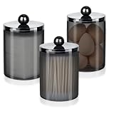 Aiseeok Set de 3 Organizador Bastoncillos de Algodón Acrílico con Tapa,...