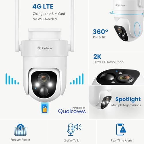 PinFocal 4G LTE Cellular Security Camera Wireless Outdoor, No WiFi Needed by PinFocal - Used condition - Image 2