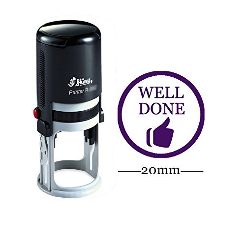Well Done Round Self Inking Rubber Stamp Custom Shiny Personalized Teachers Stamps