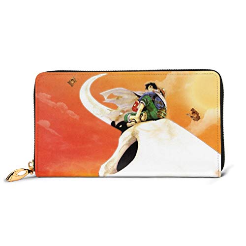 Preisvergleich Produktbild Einteilige Geldbörse aus echtem Leder mit Reißverschluss, lange Clutch, Münzfach, Kartenpaket für Damen und Herren