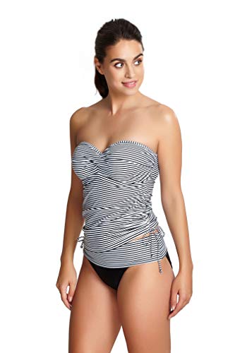 Panache Women's Anya Stripe Bra-Sized Bandeau Tankini with Detachable Straps