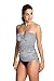 Panache Women's Anya Stripe Bra-Sized Bandeau Tankini Top with Detachable Straps