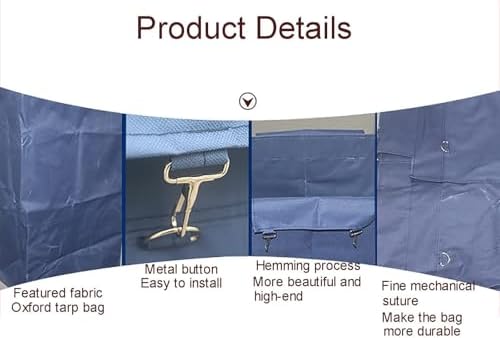 Extra Large Commercial Laundry Hamper Liner Bags - Heavy-Duty Oxford Cloth, Machine Washable, with Metal Iron Hook & Plastic Lock for Hotel Room Trolley Replacement