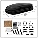 11 cu. ft. Rooftop Cargo Carrier ABS Lockable Heavy Duty Hard Shell Waterproof Car Roof Rack Luggage Carrier 53 X 34 X 15 Inches Glossy Black Capacity 110 LBS