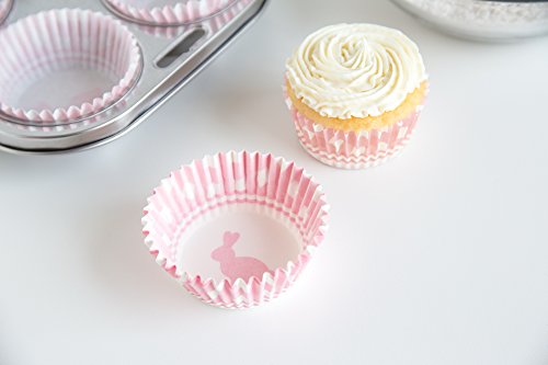 Fox Run Gingham Bunny Bake Cup Set, Standard, 50-Count, Pink #TOP6