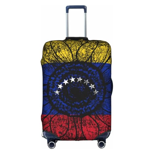 Travel Luggage Cover Vintage Sunflower Venezuela Venezuelans Flag Fashion Washable Baggage Suitcase Protector Fit For Luggage Large