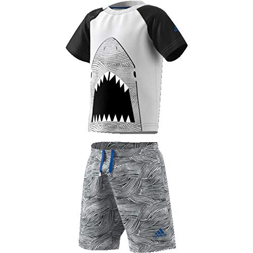 adidas I Sset Fun Boys Chándal, Unisex bebé, Blanco (Blanco/Negro/azalre), 68 (3/6...