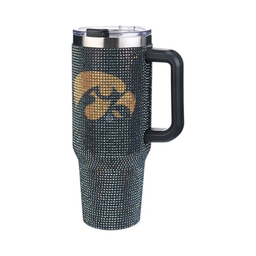 Image of The Memory Company Officially Licensed 40oz TC Bling Game Day Tumbler with Vintage Logo, University of Iowa