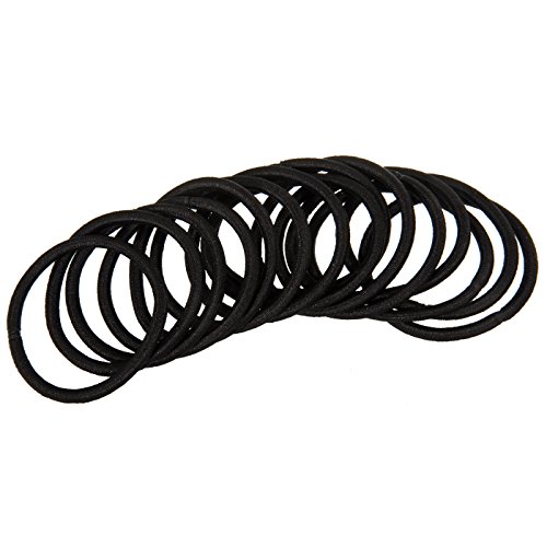 Haarallerliebst Women's Black Hair Scrunchies for Dark Hair (Pack of 20, 3.5 mm Thick) - Image 2