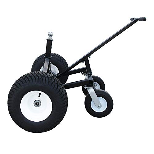 Tow Tuff Adjustable Heavy Duty Durable Steel Trailer Dolly 1500 Pound Load Capacity with Flat Free Tires for Boats, Utility, Cargo, Black