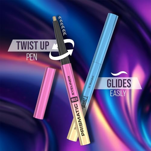 Image of Glam21 Prismatic 5D Eyeliner| Waterproof | Smudge proof | Long lasting eyeliner with easy application | Creamy Formula | Multichrome Effect Bold Color Payoff | Pack Of 2 - 0.4gm Each (Mirage & Starlight)