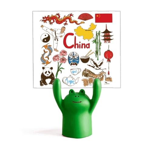 Porte-mémo panda de Chine avec motif grenouille support