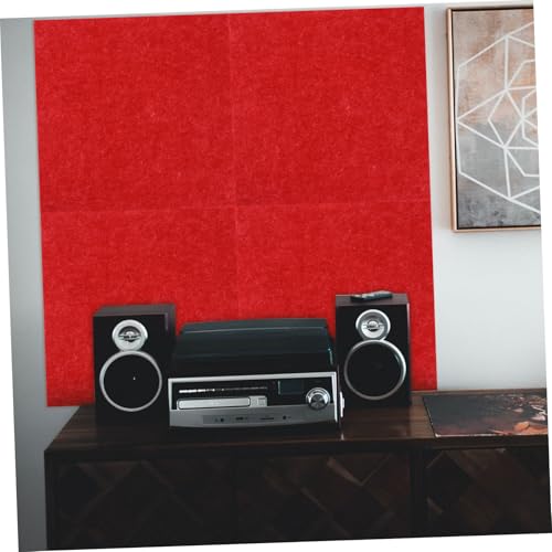 TOYANDONA 5pcs Paneles de Fieltro Aislantes Acústicos Rojo 30x30x0.9cm para Decoración de Pared, Absorción para Casa, Ktv y Estudios miniatura 4