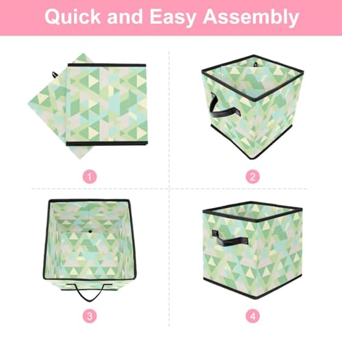 Boîte de rangement pliable géométrique vert triangle pour armoire