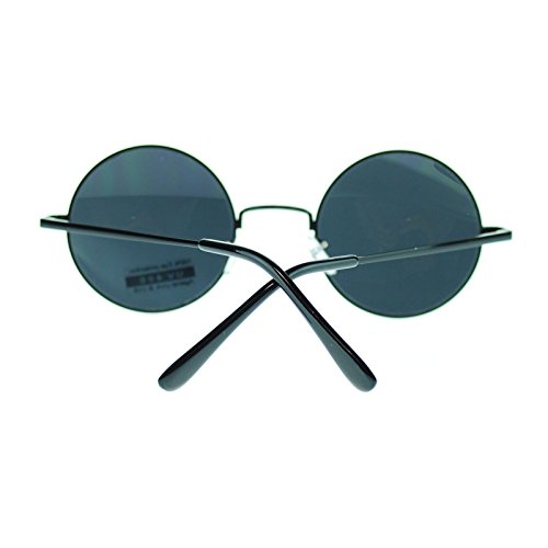 Thin Lite Metal Frame Round Circle Sunglasses Spring Hinge3
