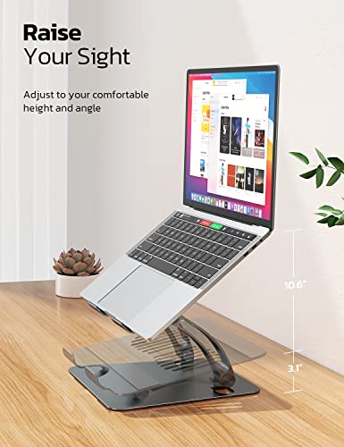 Nulaxy Adjustable Laptop Stand For Desk, Ergonomic Portable Laptop Stand Up To 10.6" With Heat-Vent, Laptop Riser Supports Upto 11Lbs, Compatible With Macbook Pro All Laptops 11-15.7"(Grey) #TOP1
