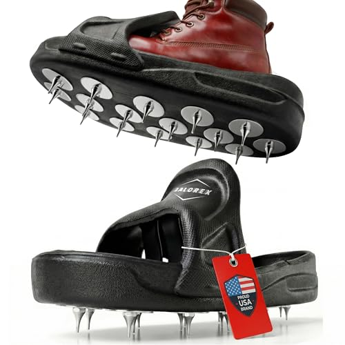 Premium Spike Shoes for Epoxy Flooring – 16 Durable Heavy-Gauge Steel Spikes with Heavy-Duty...