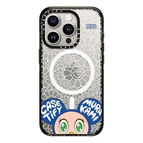 CASETiFY �C���p�N�g iPhone 15 Pro �P�[�X [Takashi Murakami Co-lab/MagSafe�Ή�/���^ �y��/�ϏՌ�] - MR. DOB (BLUE) - �u���b�N