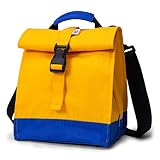 SUNNY BIRD Insulated Lunch Bag Rolltop Lunch Box Tote Lunchbox Bag for Women, Men, Boys and Girls (Y