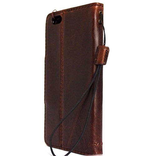 Genuine Vintage Italian Leather Case For Iphone 6S Plus Book Wallet Handmade Retro With Strap Luxury 6 S De Daviscase #TOP6