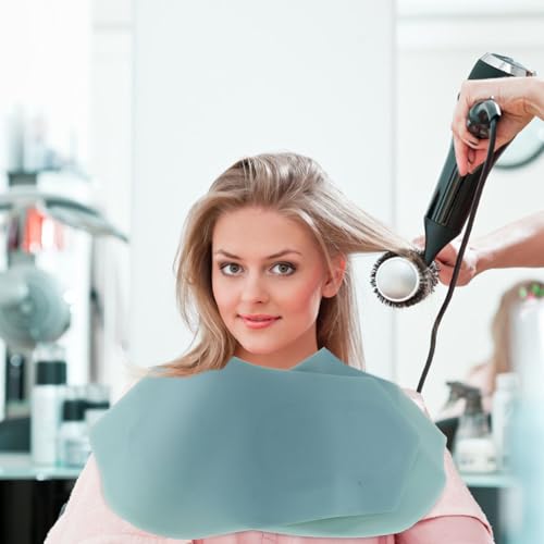 Bata ligera y duradera para corte de cabello POPETPOP de silicona azul 6