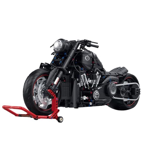 Zorwlodc Motocycle Model for Harley Davidson, 1:5 Scale, 2260 Pcs Super Motorbike Building Blocks Set with Light, Motocycle Building Set Compatible with Lego