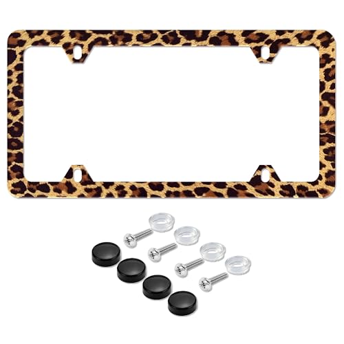Brown Leopard Print License Plate Frame Cheetah Animal License Plate Holder |…
