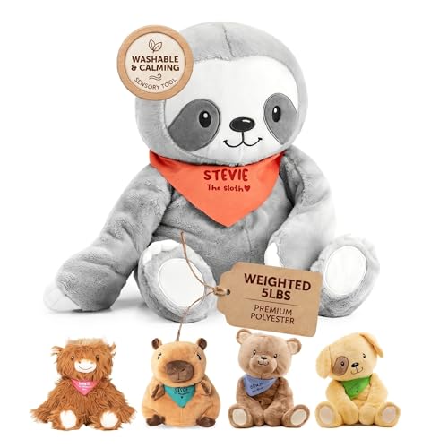 Lilly's Love Weighted Stuffed Animals for Adults & Kids — 5lb Calming Sloth Plush for Anxiety, ADHD & Sensory | Machine Washable Weighted Stuffed Animal w/Removable Insert | Stevie The Sloth