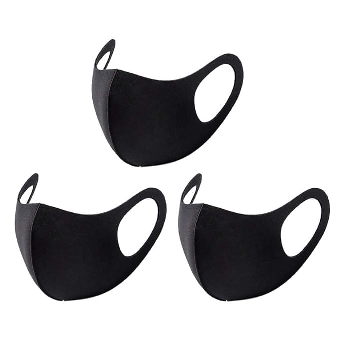 Super Breathable Washable & Reusable Cloth Mask for Men & Women With UV Protection & Stretchable Material (Black) (Scuba Pack Of 3)-image-15